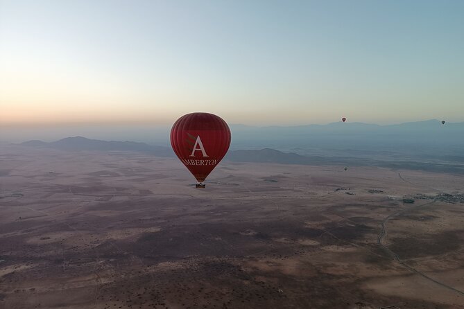 Hot air balloon flight to Marrakech in a small group. Breakfast - What you see from above: Atlas Mountains, Marrakech, and desert air