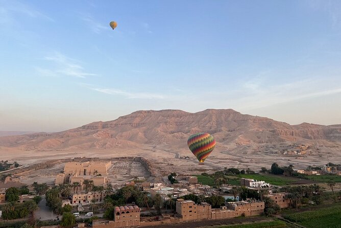 Hot air balloon ride in Luxor with hotel delivery service - Nile River views: the classic perspective shift