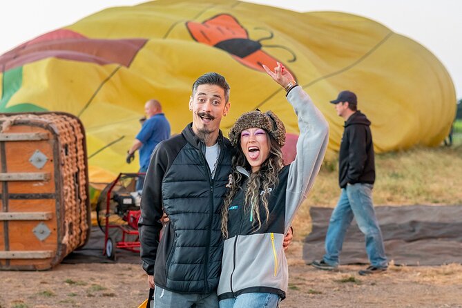 Hot Air Balloon Rides in Napa Valley - Landing and the Glass of Sparkling Wine Moment